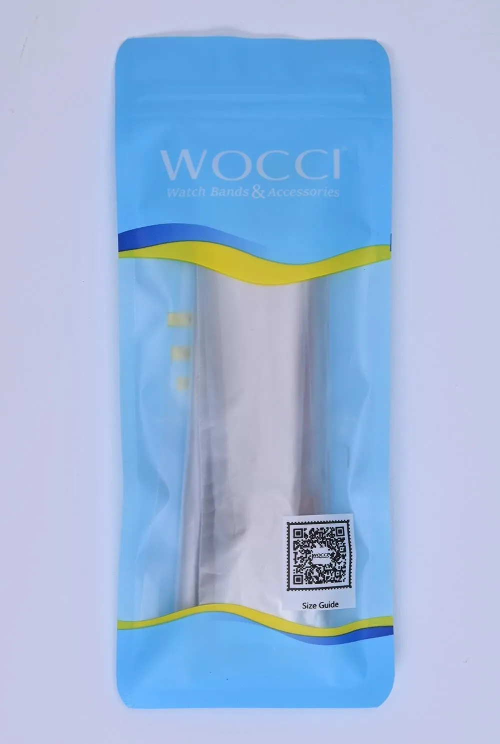 WOCCI 20mm Ventilated Watch Band for Men, FKM Rubber, Silver Buckle (Black)