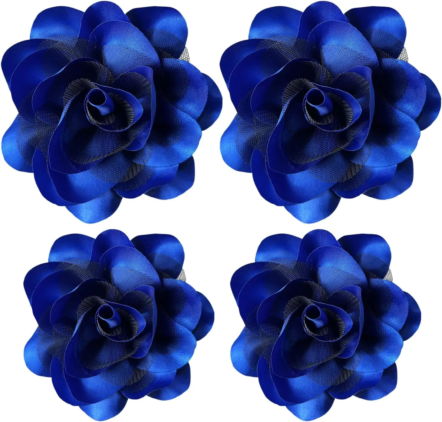 Women's Brooches 4pcs Rose Flower Hair Clip Flamenco Dancer Pin up Mexican Hair Flowers Clips Hairpin Brooch Tea Party Hats Headpieces