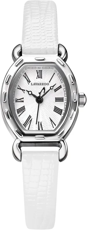 Women's Dainty Leather Band Vintage Ladies Waterproof Quartz Analog Square Dress & Casual Wrist Watches