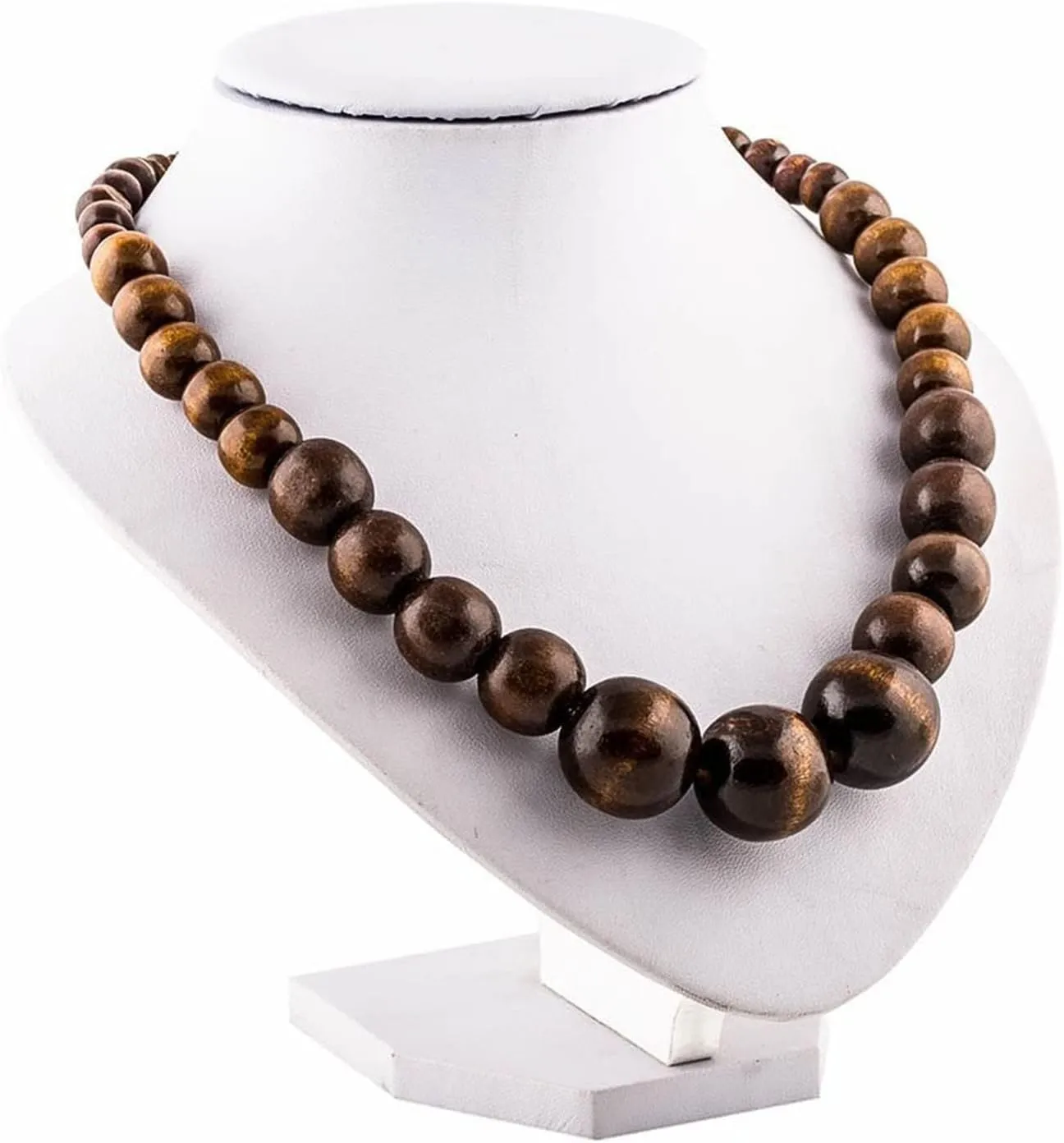 Wood Bead Necklace Africa Wooden Chain Statement Unisex Chunky Necklaces