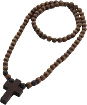 Wooden bead cross necklace ande Bracelet set for men and women, Christian and Catholic cross prayer bead necklace