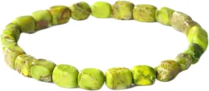 Wycian Mens Bracelet Orange Elastic Bracelets Men Round Stone Beads 19cm Memorial Bracelets for Prom 1Pcs