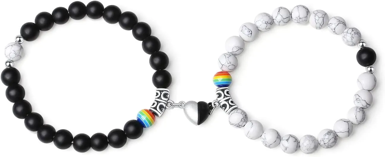 XIANNVXI Couples Bracelets His and Her Bracelets King & Queen Crown Heart Matching Bracelets Long Distance Relationship Gifts for Boyfriend and Girlfriend Couples Jewelry for Women Men