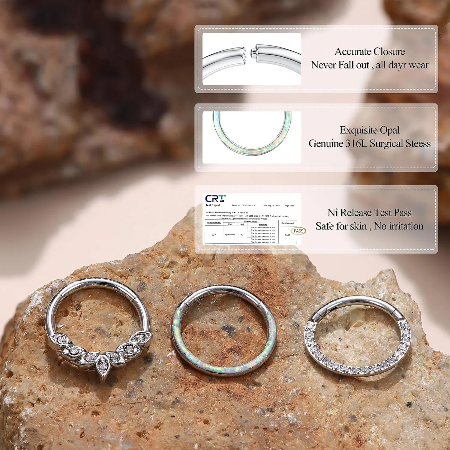 YADOCA Septum Nose Rings for Women Men - Gold Septum Rings 16G 18G Nose Ring Hoops Hypoallergic Surgical Steel Cartilage Earrings Helix Lip Conch Tragus Daith Piercing Jewelry Tone 8mm 10mm