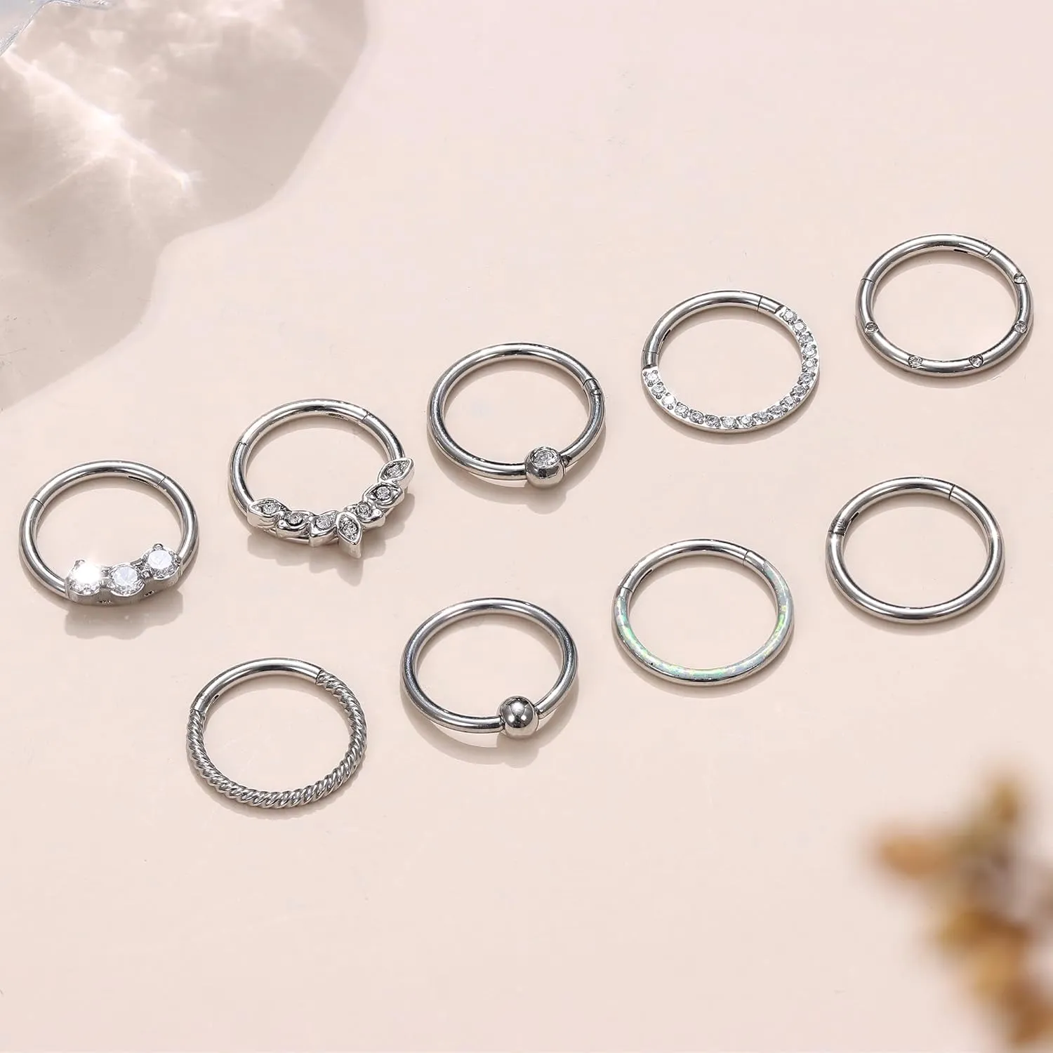 YADOCA Septum Nose Rings for Women Men - Gold Septum Rings 16G 18G Nose Ring Hoops Hypoallergic Surgical Steel Cartilage Earrings Helix Lip Conch Tragus Daith Piercing Jewelry Tone 8mm 10mm