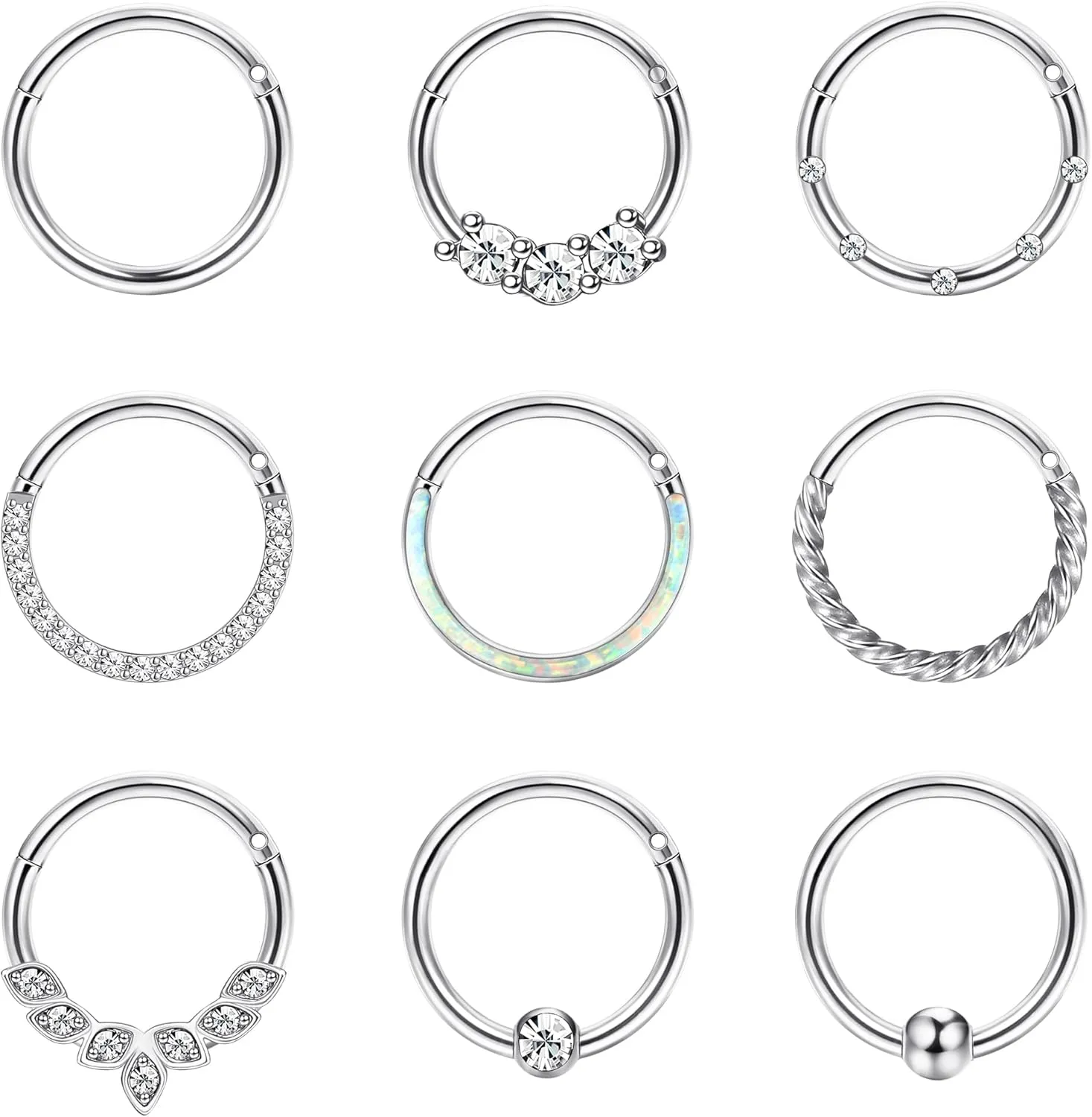 YADOCA Septum Nose Rings for Women Men - Gold Septum Rings 16G 18G Nose Ring Hoops Hypoallergic Surgical Steel Cartilage Earrings Helix Lip Conch Tragus Daith Piercing Jewelry Tone 8mm 10mm