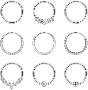 YADOCA Septum Nose Rings for Women Men - Gold Septum Rings 16G 18G Nose Ring Hoops Hypoallergic Surgical Steel Cartilage Earrings Helix Lip Conch Tragus Daith Piercing Jewelry Tone 8mm 10mm