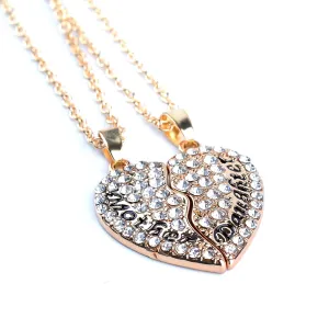 YALLNASL Mother Daughter Necklace Set for 2 - Mom and Daughter Gifts Matching Necklaces for Mother and Daughter Mother's Day Birthday Gift for Mama Daughter Broken Heart Necklaces