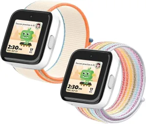 YANC Blue Green White for Boys Girls Watch Bands with Hollow Surfaces Compatible with T-mobile SyncUP Watch, 2 Packs