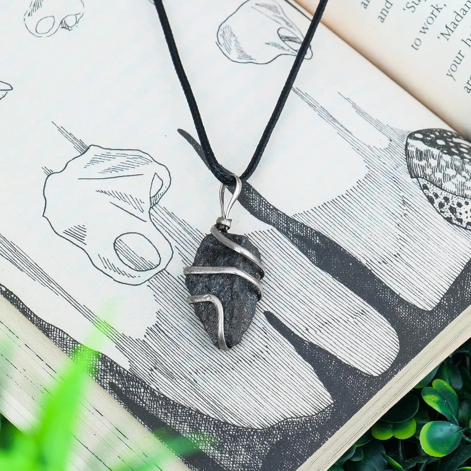 YATSKIA Black Tourmaline Necklace - Tourmaline Necklace - Healing Spiritual Crystal Necklaces - Black Tourmaline Jewelry - Raw Crystal Necklace Pendant