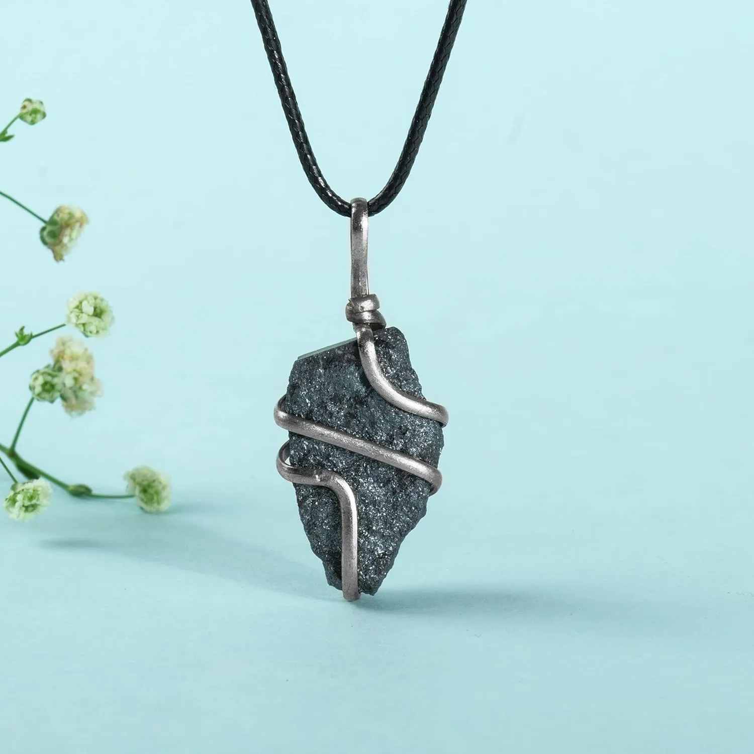 YATSKIA Black Tourmaline Necklace - Tourmaline Necklace - Healing Spiritual Crystal Necklaces - Black Tourmaline Jewelry - Raw Crystal Necklace Pendant