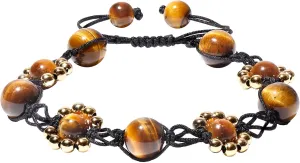 Yellow Tiger's Eye Stone Braided Bracelets for Women Adjustable Handmade Friendship Bracelets Positive Energy Meditation Gifts