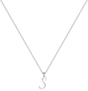 Yoosteel S925 Sterling Silver Initial Necklace for Women - Dainty Hypoallergenic Letter Jewelry - Tiny Cursive Silver Initial Necklace Gift
