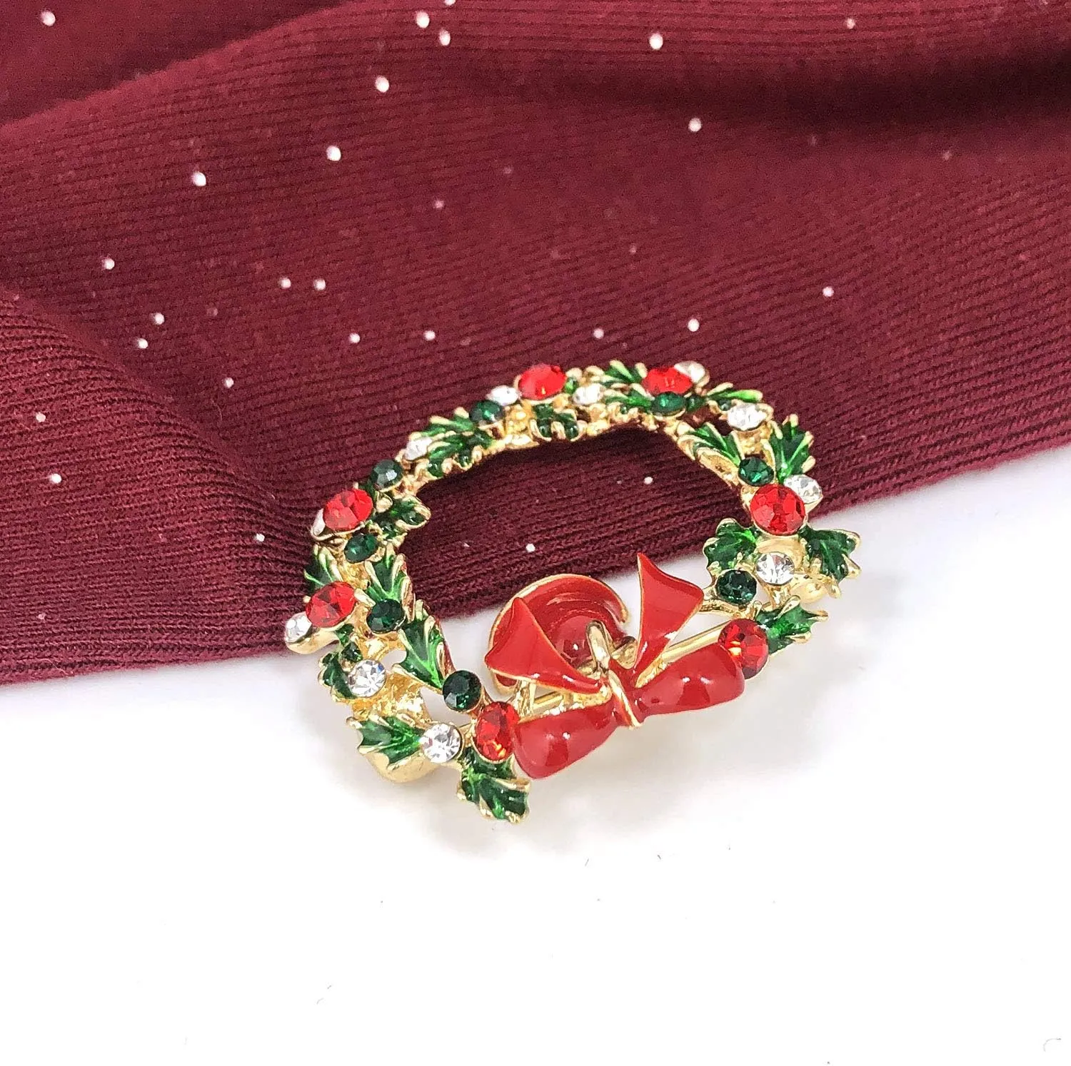 YOQUCOL Christmas Tree,Jingle,Wreath Shape Christmas Brooch Pins for Women Jewelry