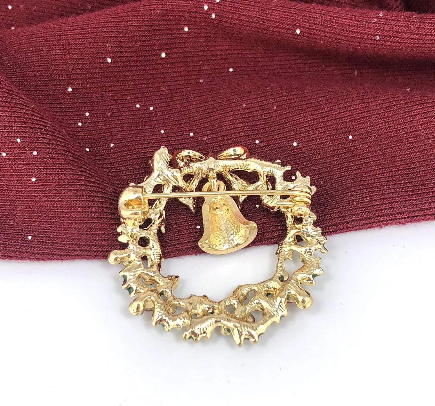 YOQUCOL Christmas Tree,Jingle,Wreath Shape Christmas Brooch Pins for Women Jewelry
