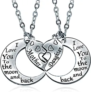 YOUFENG Gifts for Mom I Love You to the Moon and Back Mother Daughter Women Necklaces Pendant Mothers Day Gifts