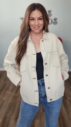 Your New Favorite Denim Jacket- Cream