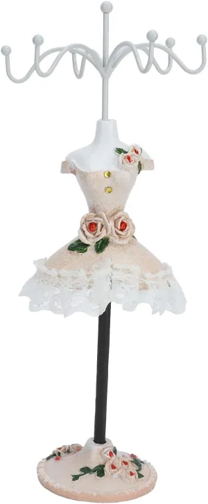 ZJchao Jewelry Display Stand, Model Dress Jewelry Display Stand Earrings Necklace Storage Doll Holder with Rotatable Bracket Bracelet Holder Organizer Rack Tower Decoration Dress Necklace Stand (#2)