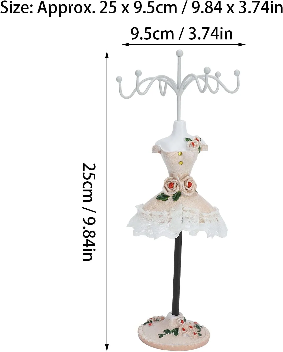 ZJchao Jewelry Display Stand, Model Dress Jewelry Display Stand Earrings Necklace Storage Doll Holder with Rotatable Bracket Bracelet Holder Organizer Rack Tower Decoration Dress Necklace Stand (#2)